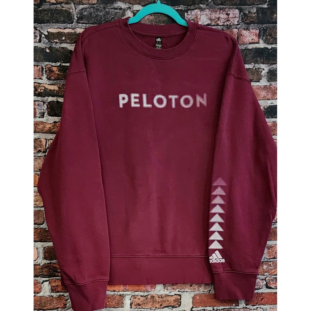 Adidas‎ Peloton Mens XL Crewneck Pullover Sweatshirt Plum Gym Activewear